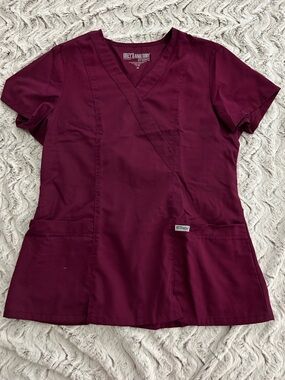 Grey's Anatomy Wine Wrap Scrub Top